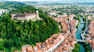 Aerial View Of Ljubljana Capital Of Slovenia